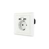Base De Enchufe Tooq Usb Blanco Schuko/2 Tomas Usb 10.35.001
