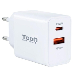 Cargador De Pared Tooq Tqwc-2Sc04Wt/ 1Xusb Tipo-C/ 1Xusb/ 20