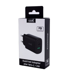 Cargador Cool Dual Usbc-Usb 20W Black