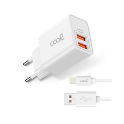 Cargador Cool 2Usb 2,4 Amp Cable Lightning 1.2M