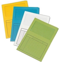 PACK/25 SUBCARPETA AVEC VENTANA Fº 160G COULEUR JAUNE
