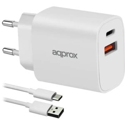 Cargador De Pared Approx Appusbwall20W 1Xusb-C Pd 1Xusb-A 20