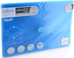 PACK/10 CAPA ENVELOPE A4+ V-LOCK 240X335 VELCRO AZUL