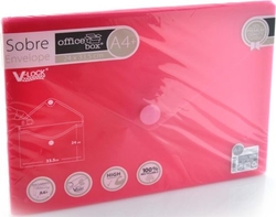 PACK/10 CAPA ENVELOPE A4+ V-LOCK 240X335 MM VELCRO VERMELHO