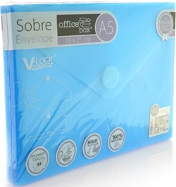 PACK/10 ENVELOPE A5 V-LOCK 180X250 MM VELCRO COR AZUL