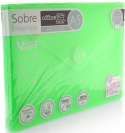 PACK/10 ENVELOPE A5 V-LOCK 180X250 MM VELCRO GREEN COLOR