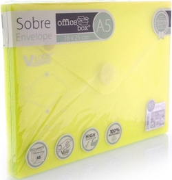 PAQ/10 SOBRE A5 V-LOCK 180X250 MM VELCRO COLOR AMARILLO