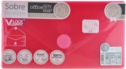 PACK/10 ENVELOPPE DL V-LOCK 125X225 MM VELCRO COULEUR ROUGE