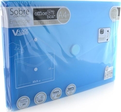 PACK/10 CAPA ENVELOPE COM FOLE A4+ 250X335X300 VELCRO AZUL