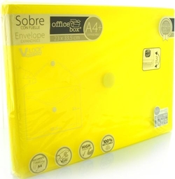 PACK/10 DOSSIER ENVELOPPE FUELLE A4+ 250X335X300 VELCRO JAUNE