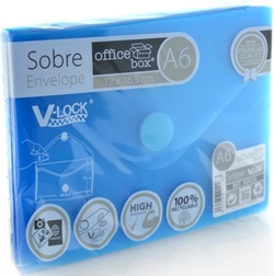 PACK/10 ENVELOPE A6 V-LOCK 120X160 MM VELCRO COR AZUL