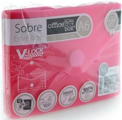 PACK/10 ENVELOPE A6 V-LOCK 120X160 MM VELCRO COR VERMELHO