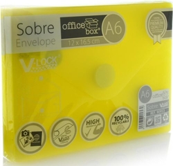 PACK/10 ENVELOPPE A6 V-LOCK 120X160 MM VELCRO COULEUR JAUNE