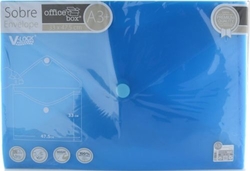PAQ/10 CARTAFOL SOBRE A3+ V-LOCK 330X475 PECHE VELCRO AZUL