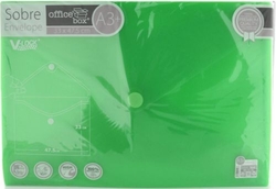 PAQ/10 CARTAFOL SOBRE A3+ V-LOCK 330X475 PECHE VELCRO VERDE