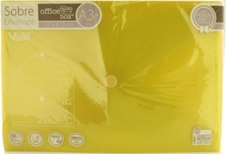 PACK/10 DOSSIER ENVELOPPE A3+ V-LOCK 330X475 VELCRO JAUNE