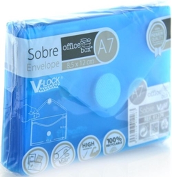 PACK/10 ENVELOPE A7 V-LOCK 85X120 MM VELCRO COR AZUL
