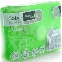 PACK/10 A7 V-LOCK ENVELOPE 85X120 MM VELCRO GREEN COLOR