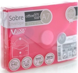 PACK/10 ENVELOPE A7 V-LOCK 85X120 MM VELCRO COR VERMELHO