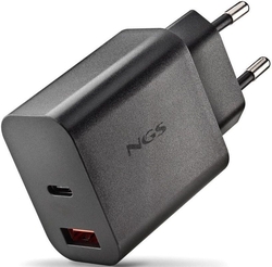 CARGADOR GAN ULTRARRAPIDO 30W USB-C+ USB-A COULEUR NOIR