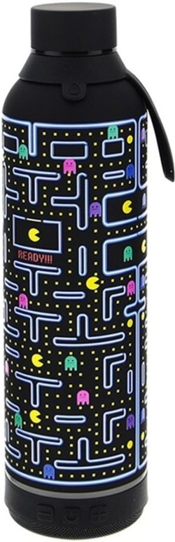 BOTELLA 600ML CON ALTAVOZ BLACK GAMER PACMAN