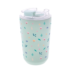 VASO TERMICO INTERIOR CERAMICO 400ML MINT LITTLE BLOOM