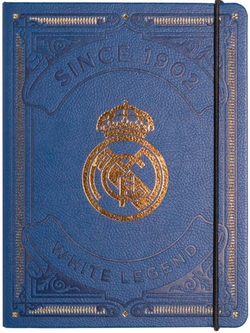 CADERNO TAPA FORRADA PREMIUM REAL MADRID