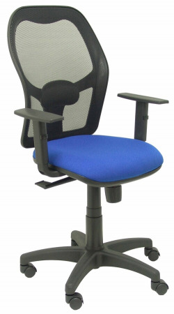 CHAISE C ROUES ALOCEN RESPALDO MALLA NOIR ASIENTO BLEU
