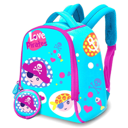 Mochila + Monedero Love Pirates Neopreno 25Cm 4 Unidades