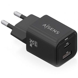 Cargador Gan De Pared Aisens Asch-30W2P021-Bk/ 1Xusb Tipo-C/