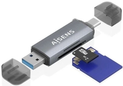 LECTOR DE TARGETES EXTERNO AISENS ASCR-2AC08-GR/ USB 3.1