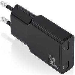 Cargador Gan De Pared Aisens Asch-30W2P049-Bk/ 2Xusb Tipo-C/