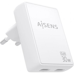 Cargador De Pared Gan Aisens Asch-30W2P075-W/ 2Xusb Tipo-C/