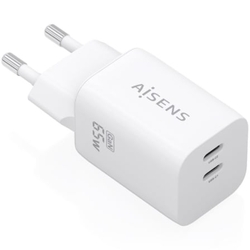 Cargador De Pared Gan Aisens A110-1029/ 2Xusb Tipo-C/ 65W/ B