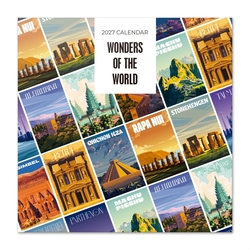 CALENDARIO PARED 2027 MERVEILLES DU MUNDO 30X30CM