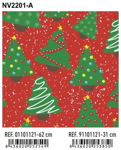 BOBINA PAPIER PRÉSENT FANTASIA NOËL 62CMX80MTS