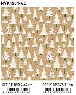 BOBINA PAPIER PRÉSENT FANTASIA KRAFT NOËL 31CMX80MTS