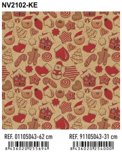 BOBINA PAPIER PRÉSENT FANTASIA KRAFT NOËL 31CMX80MTS