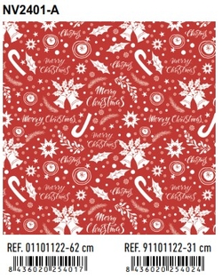 BOBINA PAPIER PRÉSENT FANTASIA NOËL 62CMX80MTS