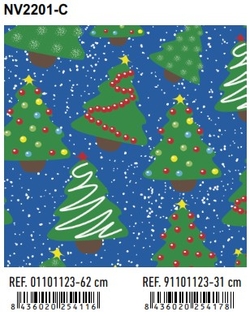 BOBINA PAPIER PRÉSENT FANTASIA NOËL 62CMX80MTS