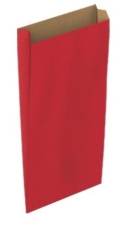 PACK/12 ENVELOPPE SAC PAPIER KRAFT COULEUR ROUGE 10X3X20CM XXS