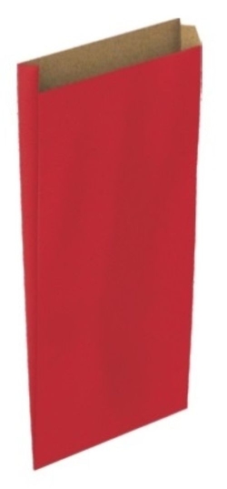 PACK/25 ENVELOPPE SAC PAPIER KRAFT COULEUR ROUGE 12X3X25CM XS