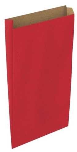 PACK/12 ENVELOPE SACO PAPEL KRAFT COR VERMELHO 20X6X35CM M