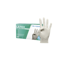 C/100 LUVAS LATEX S/POLVO T/MED