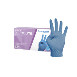 100 DERMOLITE BLUE NITRILE GLOVES SIZE XL
