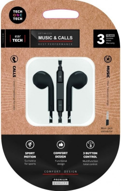 ERGONOMIC HEADPHONES EARTECH TECH ONE TECH BLACK