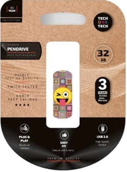 PENDRIVE 32GB USB 2.0 EMOJI GUIÑO SMART CLIP