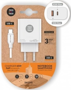 CARGADOR NOTEBOOK/MOVIL 65W GAN PD + CABLE 1,2M 5A