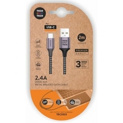 BLISTER CABLE DE DATOS USB A USB-C 2M COR BRANCO NYLON
