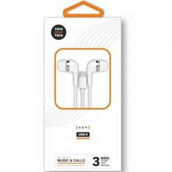 FONES DE OUVIDO HOP BLANCOS INTRAUDITIVOS CONECT USB-C